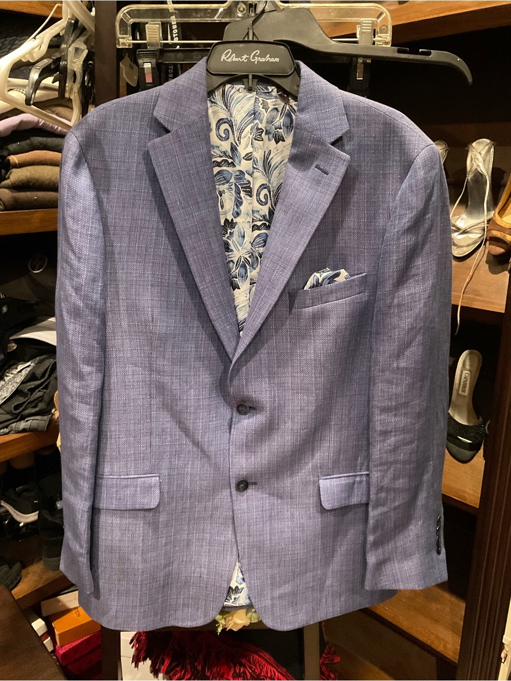 Robert Graham Men's Lavender Textured Two-Button Blazer brand new